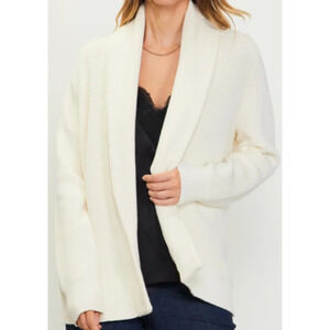 Skies Are Blue off-white shawl collar cardigan sweater ivory size small 2-8